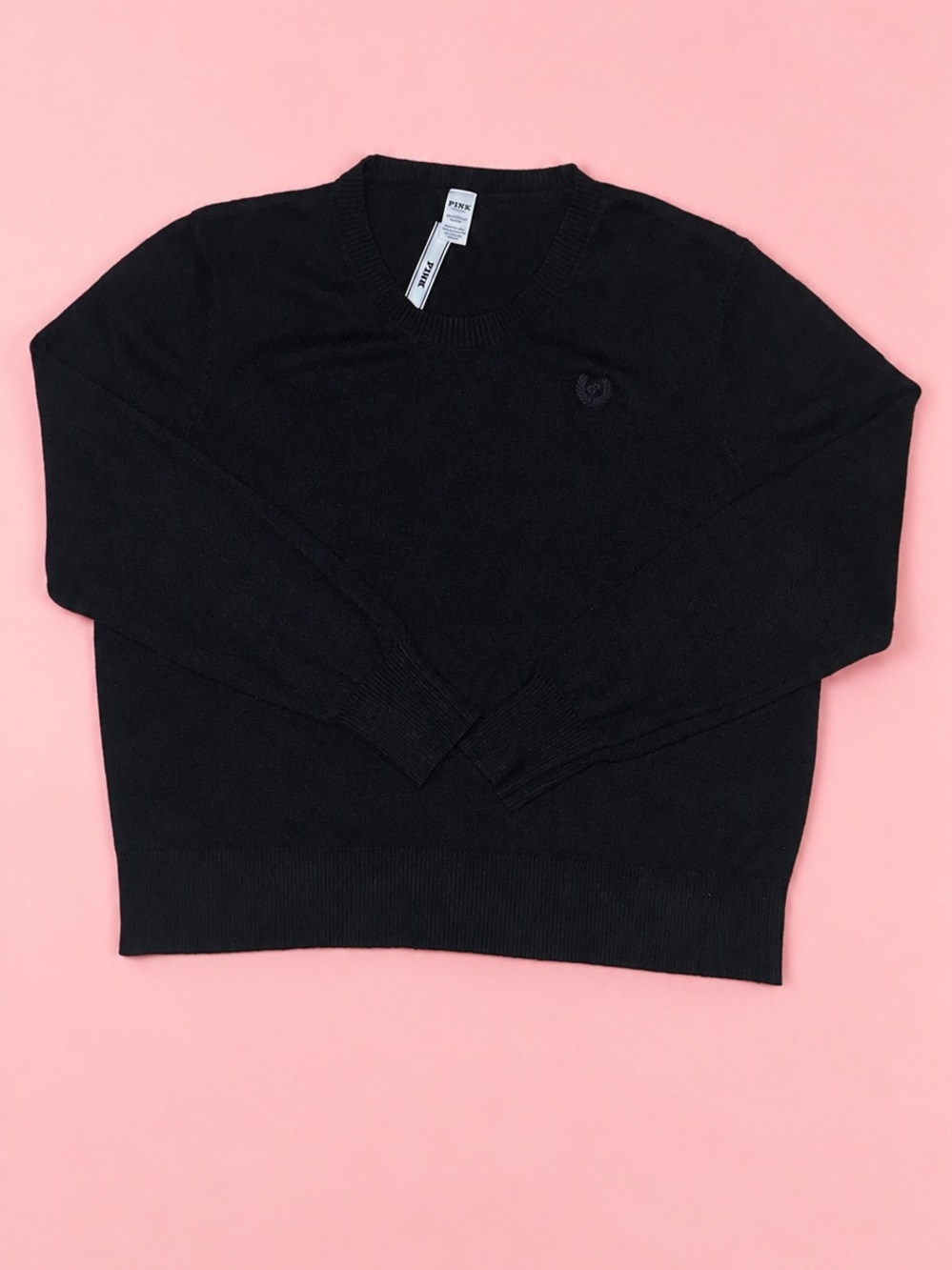PINK by Victoria’s Secret Black Crewneck Knit Sweater XXL